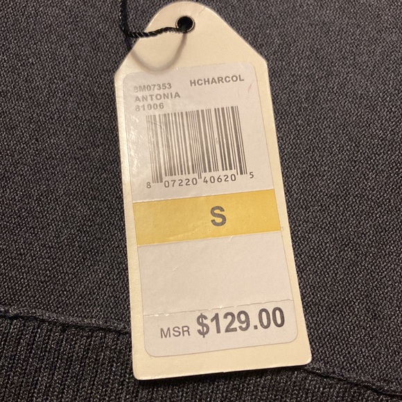 Studio M by Max Studio silk-cotton blend bell sleeve grey square neck dress. NWT - Picture 9 of 9